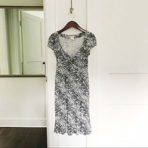 Vintage Zebra Print Midi Dress